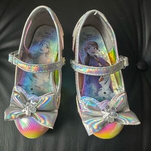 Disney Frozen Elsa Holographic Heels Girls Toddler Size 7 Princess Dress Shoes